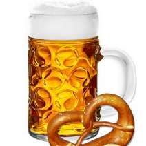 Glass of bier and a pretzel