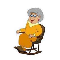 Old lady on rocking chair