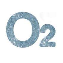 White sign showing blue O2