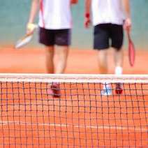 Tennis players playing doubles