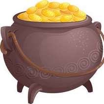 Big pot full of golden coins