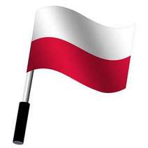 Polish flag with white and red stripe