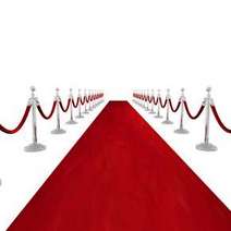 Long red carpet with railing