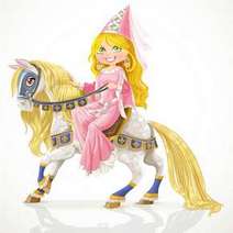 Cartoon fairy riding a horse