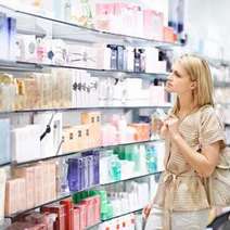 Woman shopping cosmetics