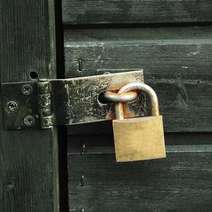 Padlock on a gate