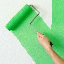 Wall being painted green