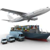 Cargo cars, ship and plane 