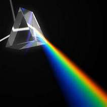  A spotlight beaming rainbow colored ray