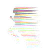  A silhouette of running woman