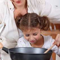  Mother and daughter cooking