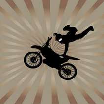  Shadow cartoon of a guy jumping with his motorbike