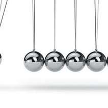  Small metallic balls swing