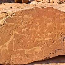  Animals carved in a rock