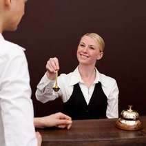 Receptionist in a hotel