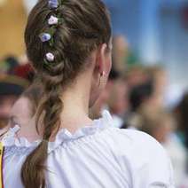  Girl with her hair braided