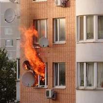  Burning block of flats