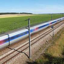  Picture of a fast train and the landscape