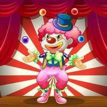  A clown on a stage