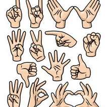  Pictures of hands showing sign language