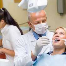 Woman at a dentist 