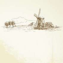 Drawing of a windmill 