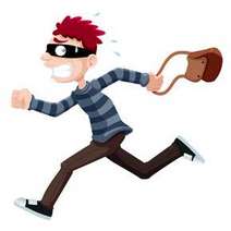  Cartoon of a thief running with stolen bag