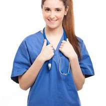  Girl wearing a stethoscope 
