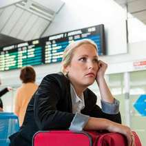  A woman waiting at the airport