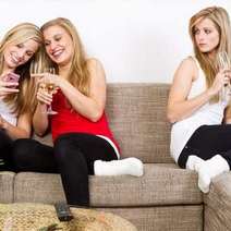  Three women sitting on a sofa