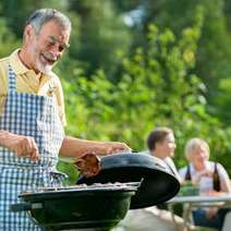  A man doing barbecue
