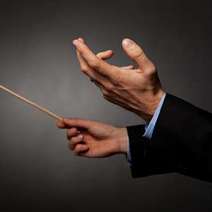  Hands and stick of a conductor