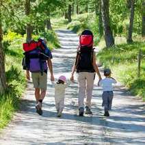 Family on a hiking trip 