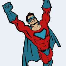  Cartoon of a superman or superhero