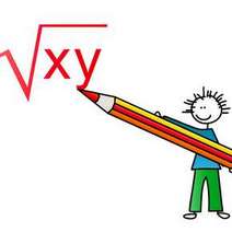  Cartoon of a boy drawing square root of xy