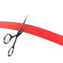  Scissors cutting red tape