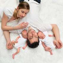  Parents sleeping with baby twins