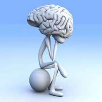  Figure with big brain sitting on a ball
