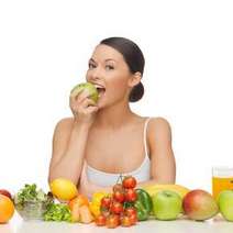  Woman eating fruits