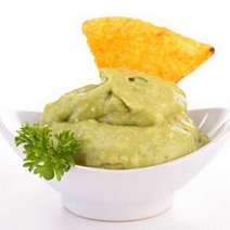  Tortilla chips served with a dip