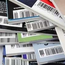 Bar codes of many magazines 