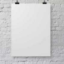  A blank paper hanging on the wall