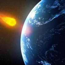 Meteorite flying towards the Earth