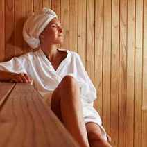  A woman in sauna