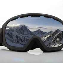  Reflection of mountains in the skiing goggles