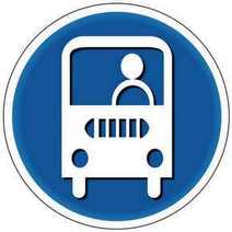  A traffic sign with a bus