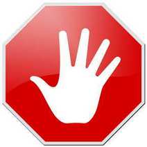  Stop sign with white hand and red background