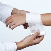  A wrist being bandaged