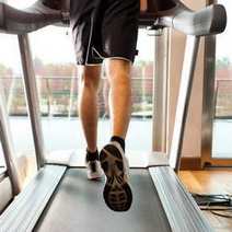  A man on a treadmill