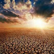  Sunset over a dry land